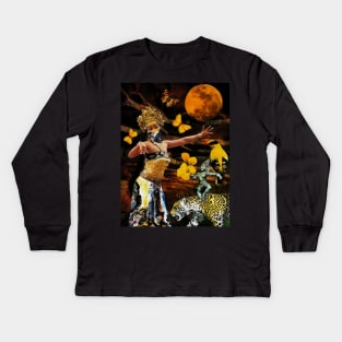 Bali Island Balinese Dancer Traditional Moon Citrine Quartz Kids Long Sleeve T-Shirt